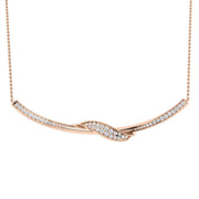 Diamond Infinity Twist Bar Necklace in Gold & Platinum - Milgrain Vintage in 10K/14K gold and platinum with certified lab-grown or natural diamonds
