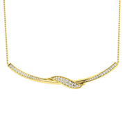 Diamond Infinity Twist Bar Necklace in Gold & Platinum - Milgrain Vintage in 10K/14K gold and platinum with certified lab-grown or natural diamonds