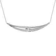 Diamond Curved Necklace 0.75ct Gold in 10K/14K gold and platinum with certified lab-grown or natural diamonds