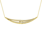 Diamond Curved Necklace 0.75ct Gold in 10K/14K gold and platinum with certified lab-grown or natural diamonds