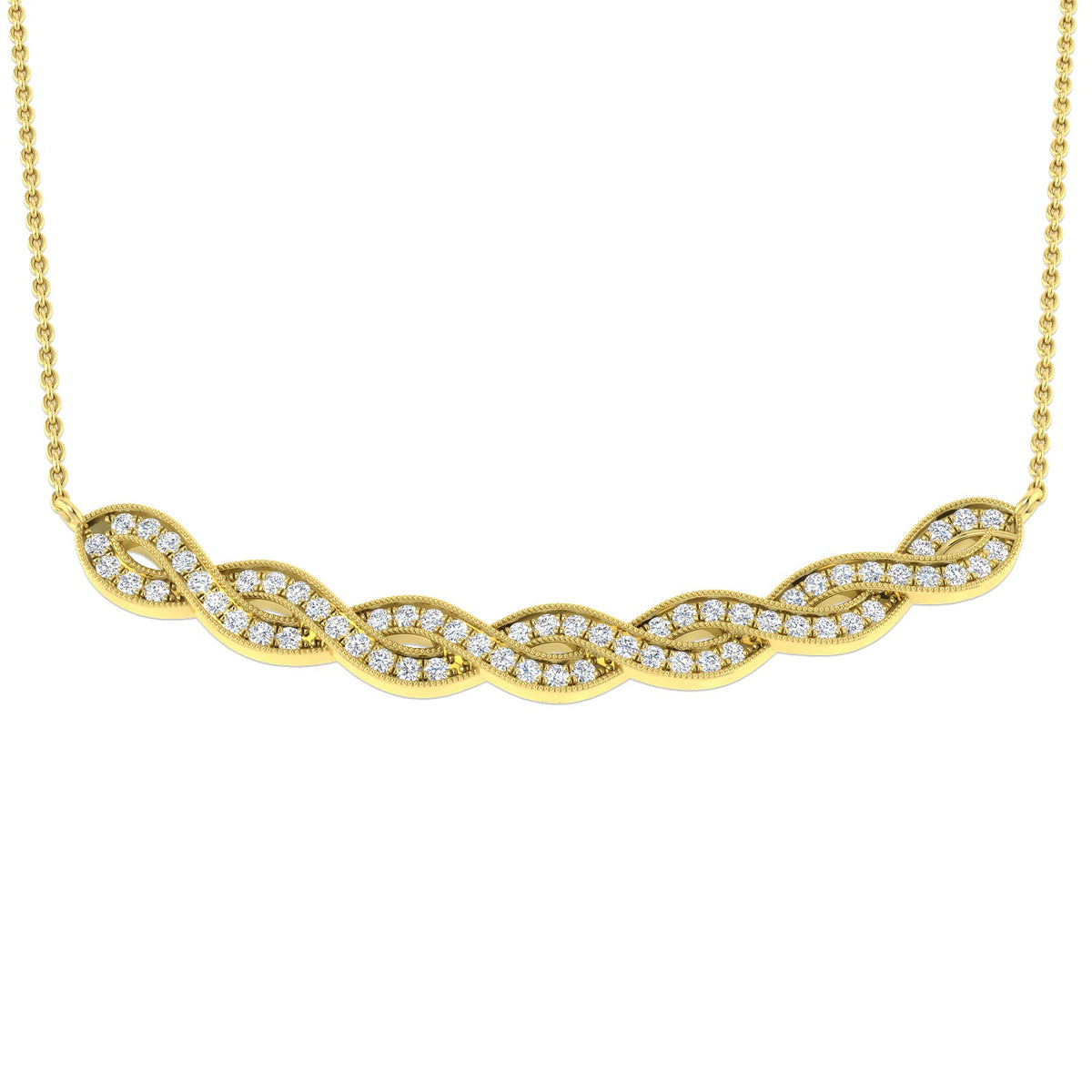 Pearl Diamond Spectacle Necklace 0.33ct Gold in 10K/14K gold and platinum with certified lab-grown or natural diamonds