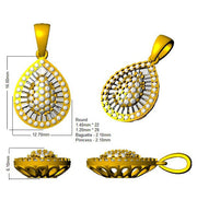 Baguette Brilliant Pendant in 10K/14K gold and platinum with certified lab-grown or natural diamonds