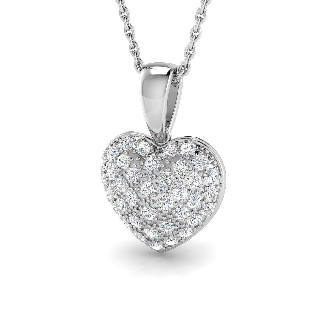 Diamond Heart Pendant in 10K/14K gold and platinum with certified lab-grown or natural diamonds