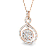 Diamond Infinity Swirl Cluster Pendant Necklace in 10K/14K gold and platinum with certified lab-grown or natural diamonds
