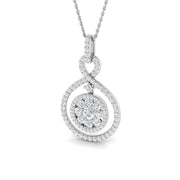 Diamond Infinity Swirl Cluster Pendant Necklace in 10K/14K gold and platinum with certified lab-grown or natural diamonds