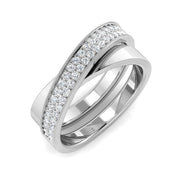 Criss-Cross Diamond Ring in 10K/14K gold and platinum with certified lab-grown or natural diamonds