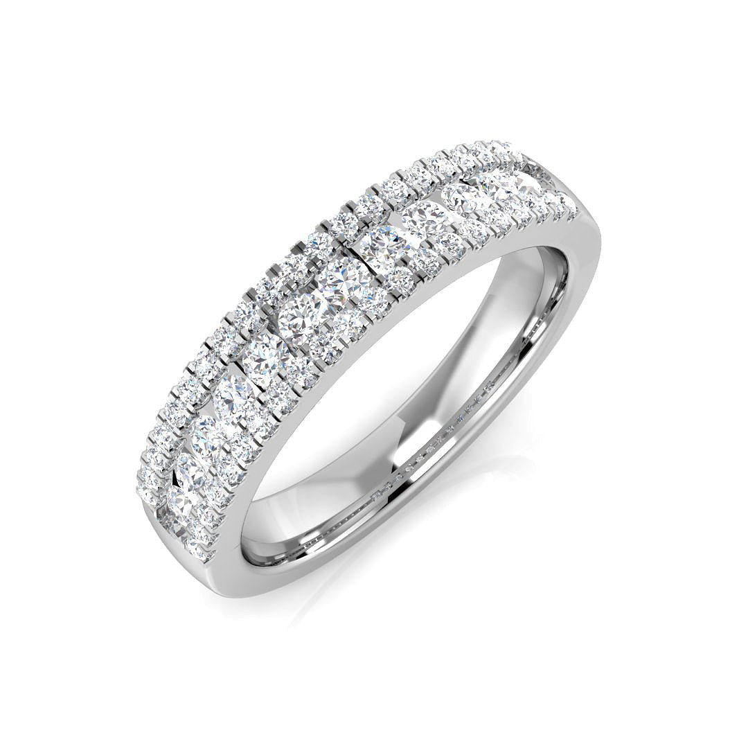 Diamond Half Eternity Ring in 10K/14K gold and platinum with certified lab-grown or natural diamonds