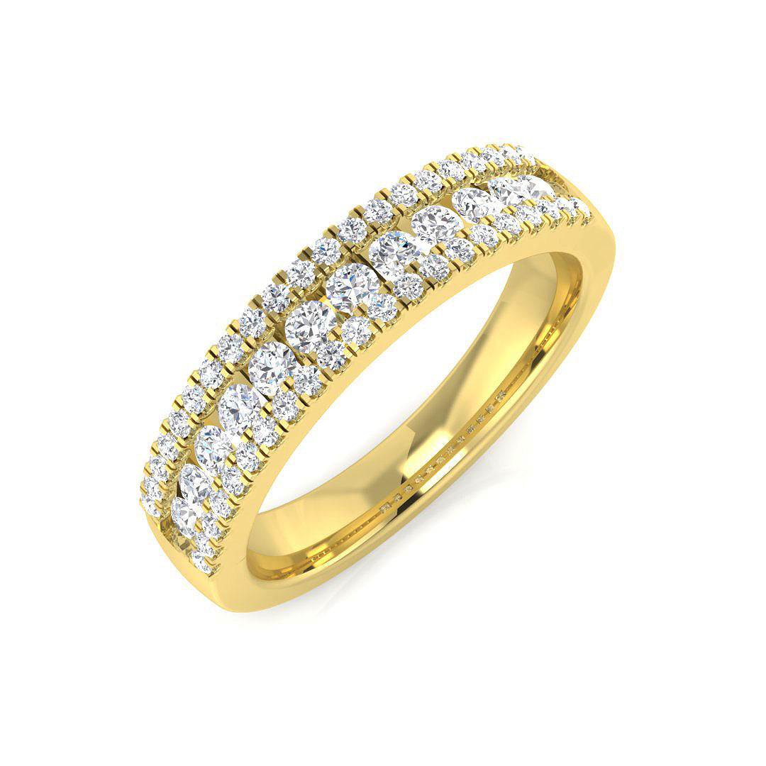 Diamond Half Eternity Ring in 10K/14K gold and platinum with certified lab-grown or natural diamonds