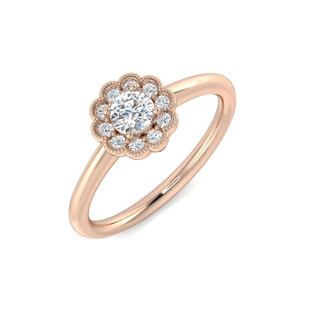 Lab-Grown Diamond Cluster Ring 0.3 in 10K/14K gold and platinum with certified lab-grown or natural diamonds