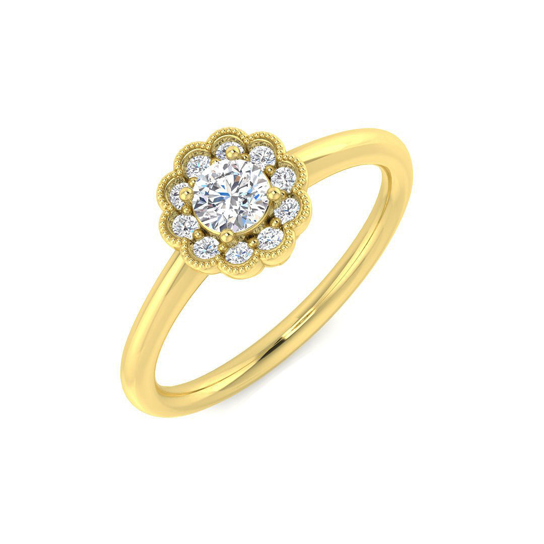 Lab-Grown Diamond Cluster Ring 0.3 in 10K/14K gold and platinum with certified lab-grown or natural diamonds