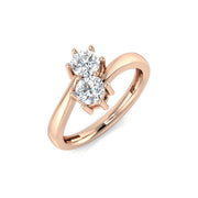 Lab-Grown 2-Stone Diamond Engagement Ring in 10K/14K gold and platinum with certified lab-grown or natural diamonds