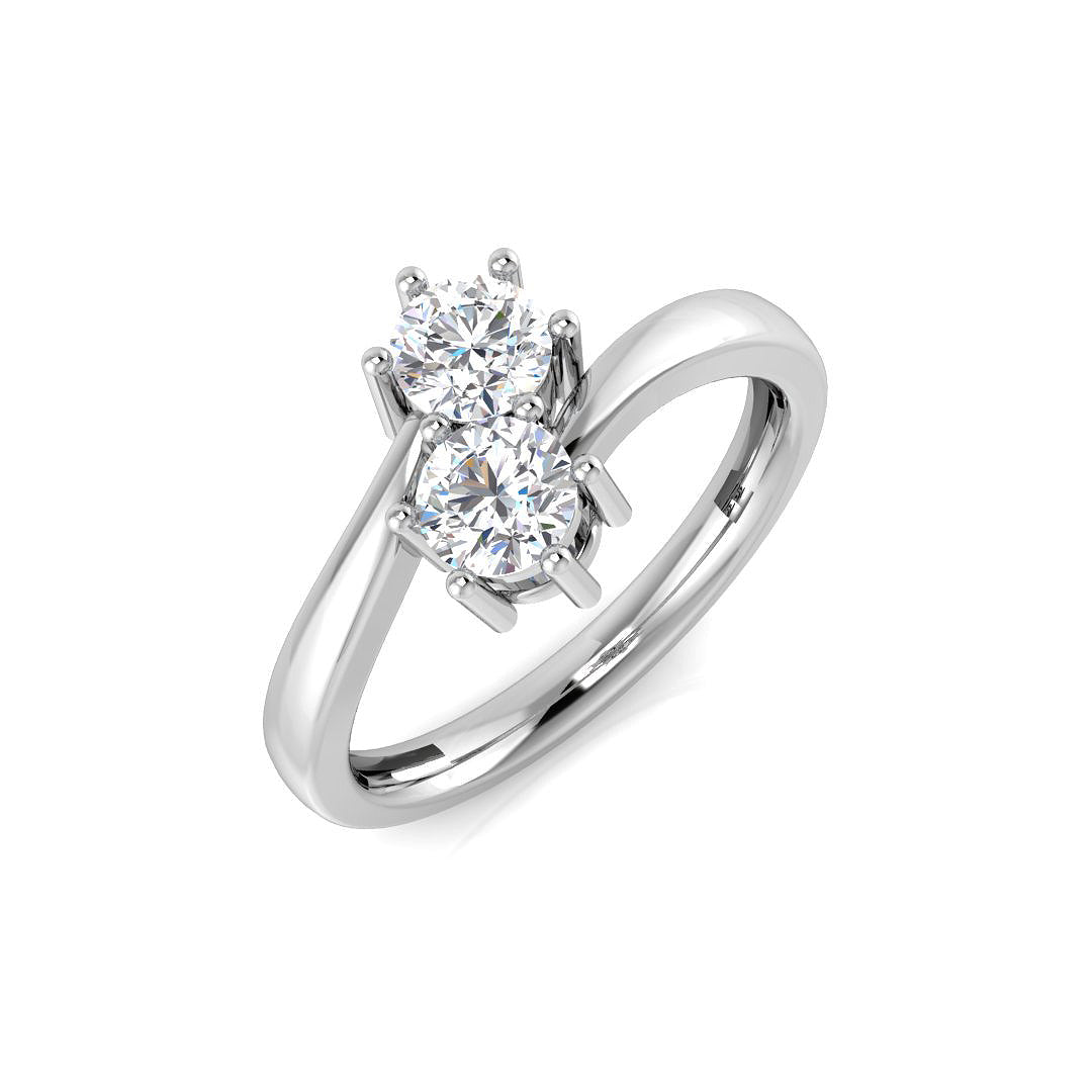 Lab-Grown 2-Stone Diamond Engagement Ring in 10K/14K gold and platinum with certified lab-grown or natural diamonds