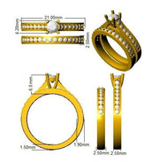 Lab-Grown Diamond Round Diamond Wedding Set in 10K/14K gold and platinum with certified lab-grown or natural diamonds