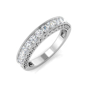 Diamond Half Eternity Ring in 10K/14K gold and platinum with certified lab-grown or natural diamonds