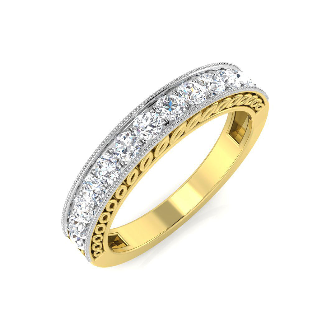 Diamond Half Eternity Ring in 10K/14K gold and platinum with certified lab-grown or natural diamonds
