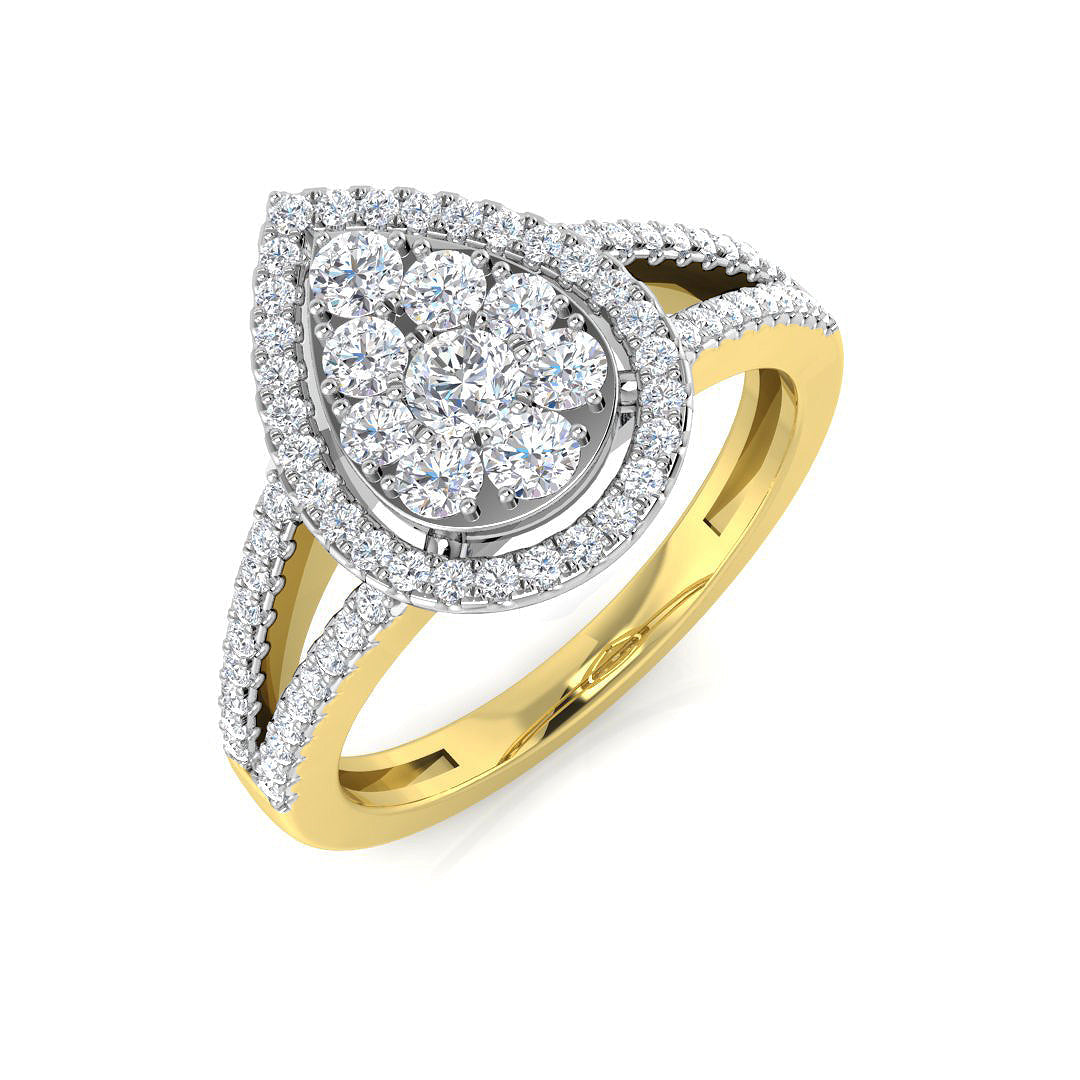 Diamond Plymouth Cluster Ring in 10K/14K gold and platinum with certified lab-grown or natural diamonds