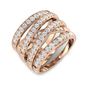Lab-Grown 5-Row Fancy Diamond Ring in 10K/14K gold and platinum with certified lab-grown or natural diamonds