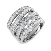 Lab-Grown 5-Row Fancy Diamond Ring in 10K/14K gold and platinum with certified lab-grown or natural diamonds