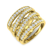 Lab-Grown 5-Row Fancy Diamond Ring in 10K/14K gold and platinum with certified lab-grown or natural diamonds