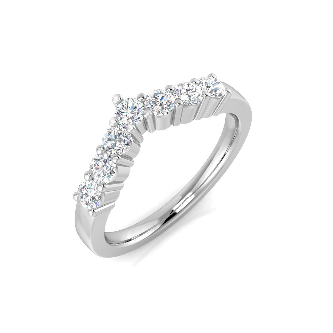 Lab-Grown Diamond Half Eternity Ring Claw Set Wedding Band UK Hallmarked in 10K/14K gold and platinum with certified lab-grown or natural diamonds