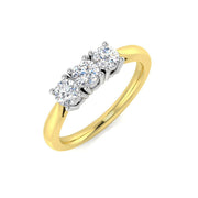 Diamond Belfakt 3 Stone Ring in 10K/14K gold and platinum with certified lab-grown or natural diamonds