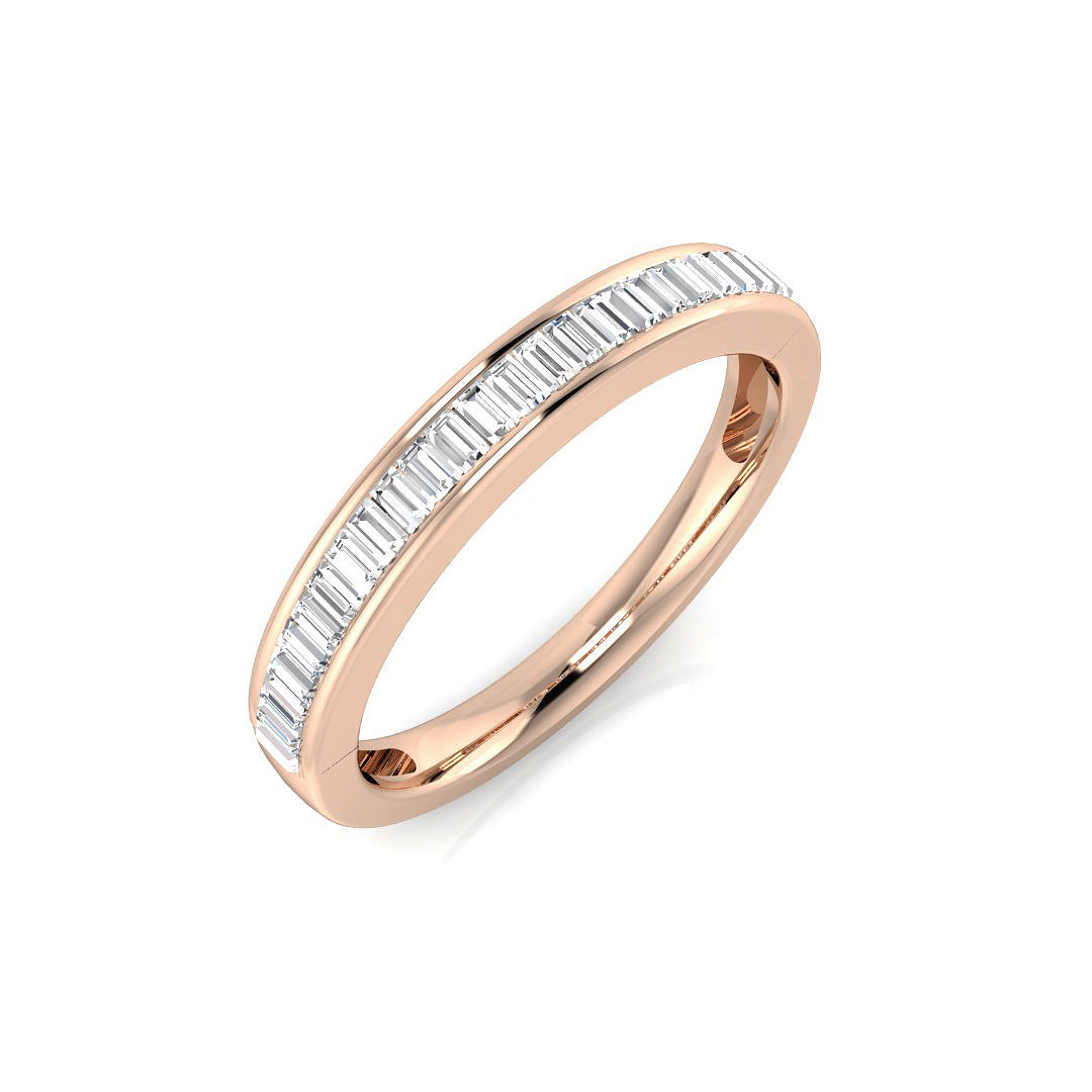 Diamond Half Eternity Ring in 10K/14K gold and platinum with certified lab-grown or natural diamonds