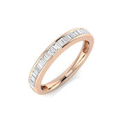 Diamond Half Eternity Ring in 10K/14K gold and platinum with certified lab-grown or natural diamonds