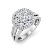 Diamond Prektob Cluster Ring in 10K/14K gold and platinum with certified lab-grown or natural diamonds
