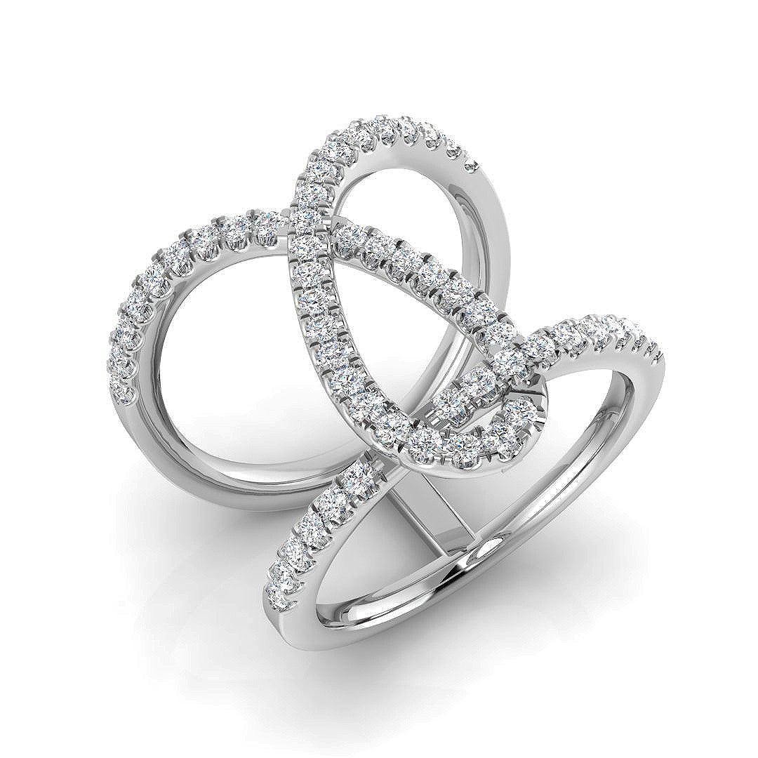 Elegant Statement Diamond Ring in 10K/14K gold and platinum with certified lab-grown or natural diamonds