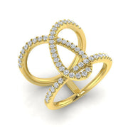 Elegant Statement Diamond Ring in 10K/14K gold and platinum with certified lab-grown or natural diamonds