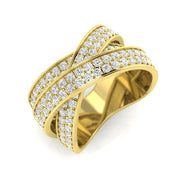 Round Diamond Pave Setting Designer Ring in 10K/14K gold and platinum with certified lab-grown or natural diamonds