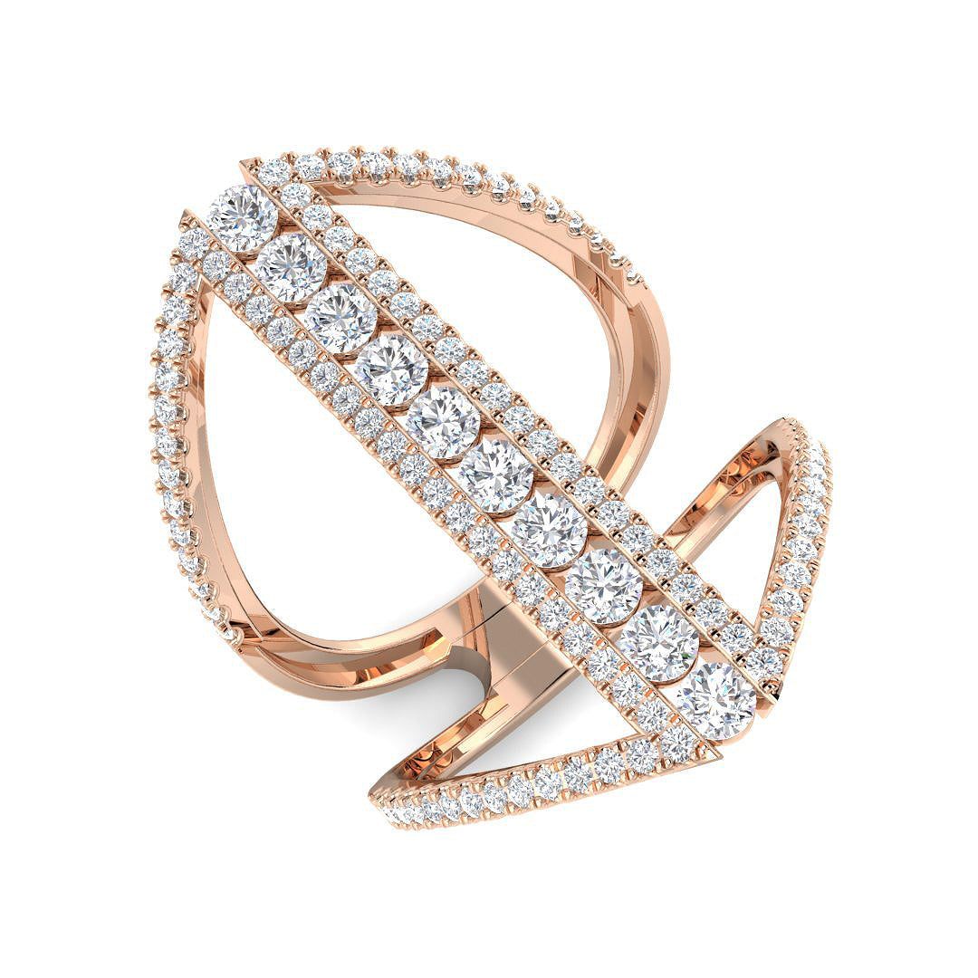 Diamond Fancy Statement Ring in 10K/14K gold and platinum with certified lab-grown or natural diamonds