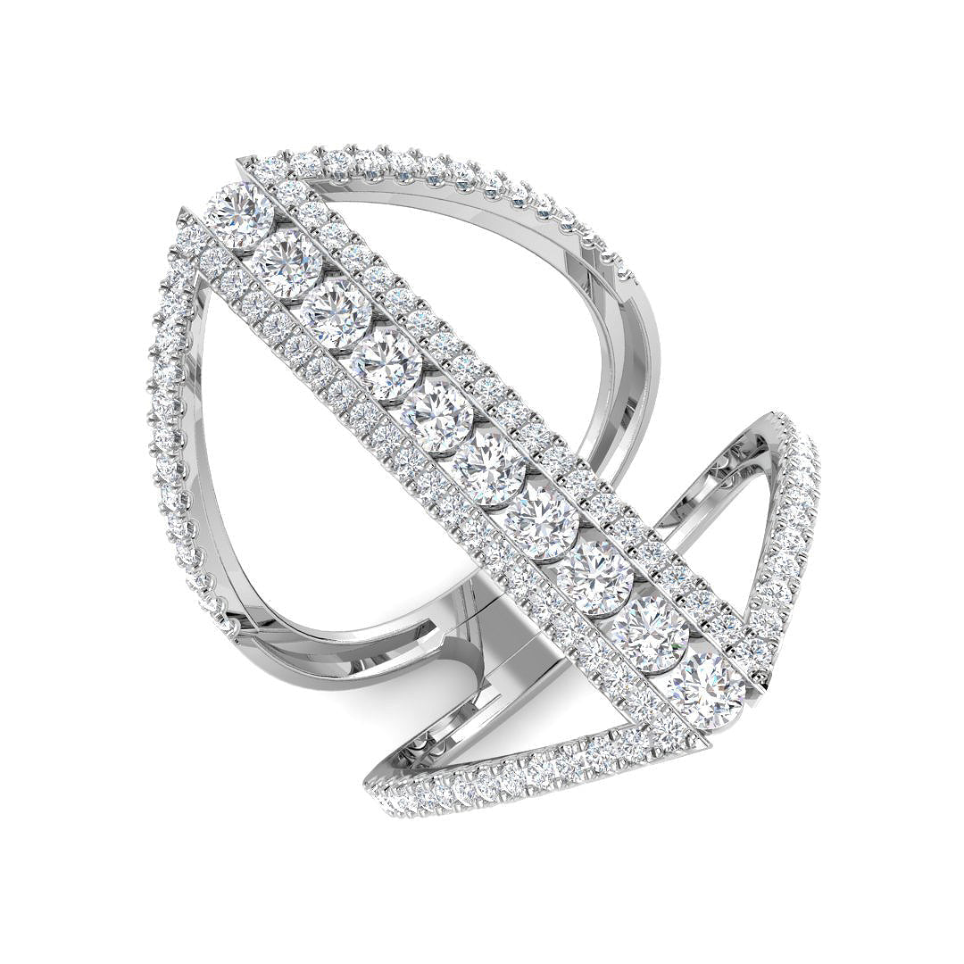 Diamond Fancy Statement Ring in 10K/14K gold and platinum with certified lab-grown or natural diamonds