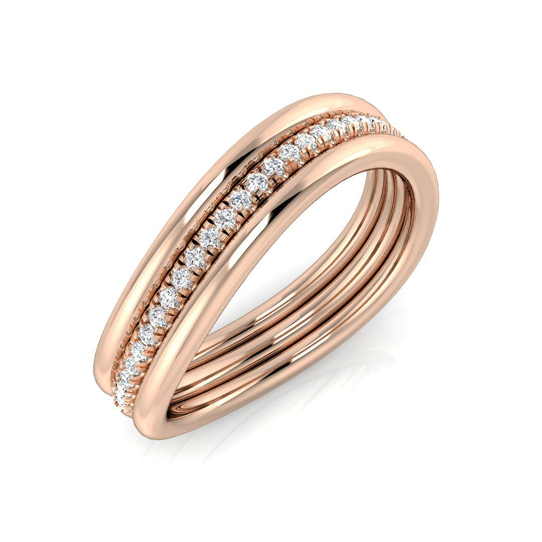 Lab-Grown Diamond Multi-Row Ring in 10K/14K gold and platinum with certified lab-grown or natural diamonds