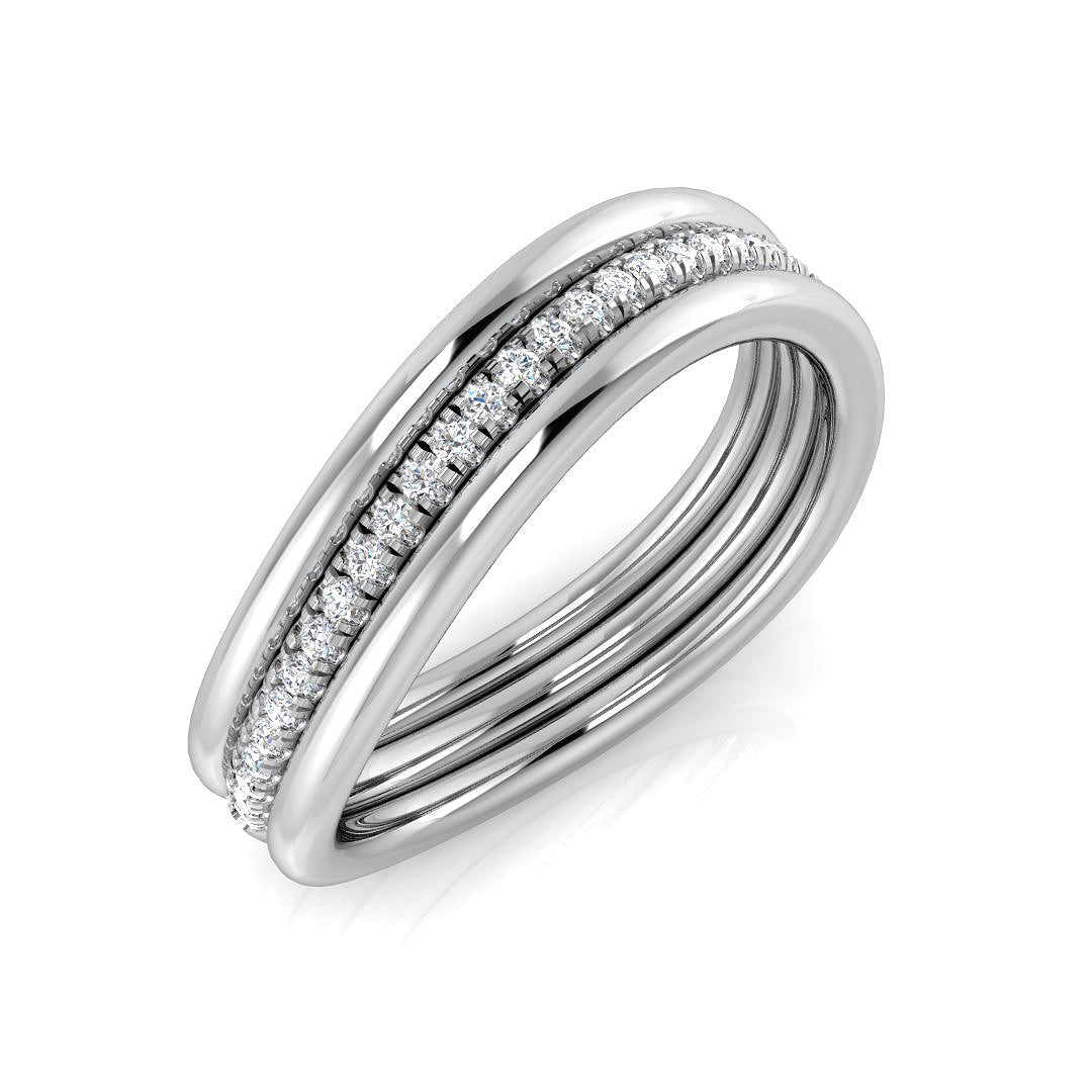 Lab-Grown Diamond Multi-Row Ring in 10K/14K gold and platinum with certified lab-grown or natural diamonds