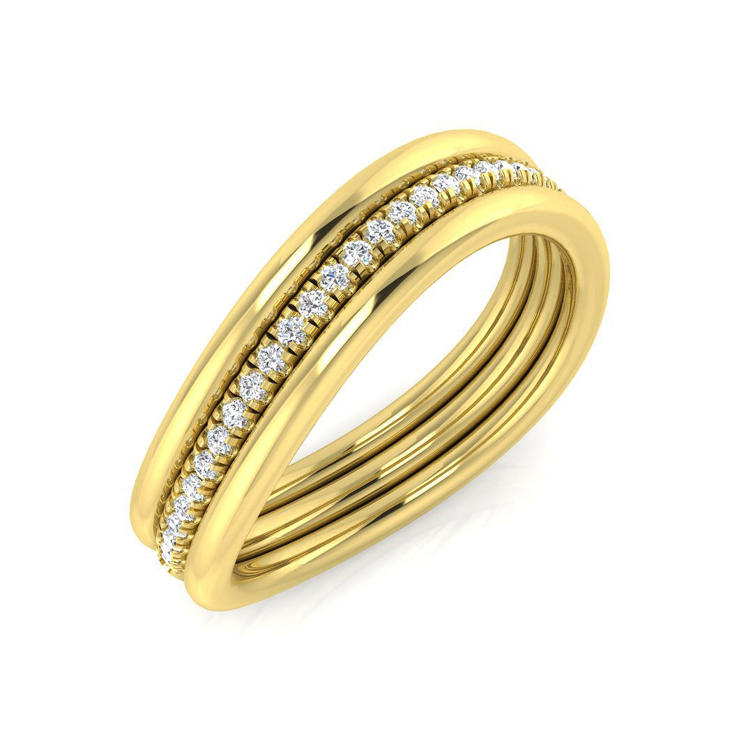 Lab-Grown Diamond Multi-Row Ring in 10K/14K gold and platinum with certified lab-grown or natural diamonds