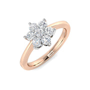 0.50Ct 7 Stone Flower Diamond Ring in 10K/14K gold and platinum with certified lab-grown or natural diamonds