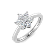 0.50Ct 7 Stone Flower Diamond Ring in 10K/14K gold and platinum with certified lab-grown or natural diamonds