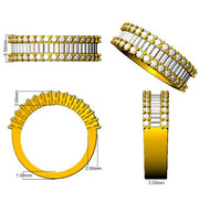 Natural & Lab Diamond Baguette & Round Cut Half Eternity Ring in 10K/14K gold and platinum with certified lab-grown or natural diamonds