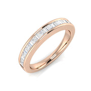 Diamond Half Eternity Ring in 10K/14K gold and platinum with certified lab-grown or natural diamonds