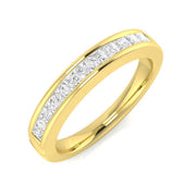 0.50Ct Princess Cut Channel Set Diamond Band in 10K/14K gold and platinum with certified lab-grown or natural diamonds