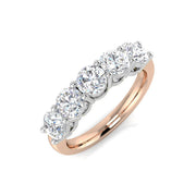 Five-Stone Diamond Eternity Ring in 10K/14K gold and platinum with certified lab-grown or natural diamonds