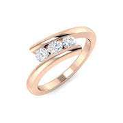Natural Diamond 3 Stone Ring in 10K/14K gold and platinum with certified lab-grown or natural diamonds
