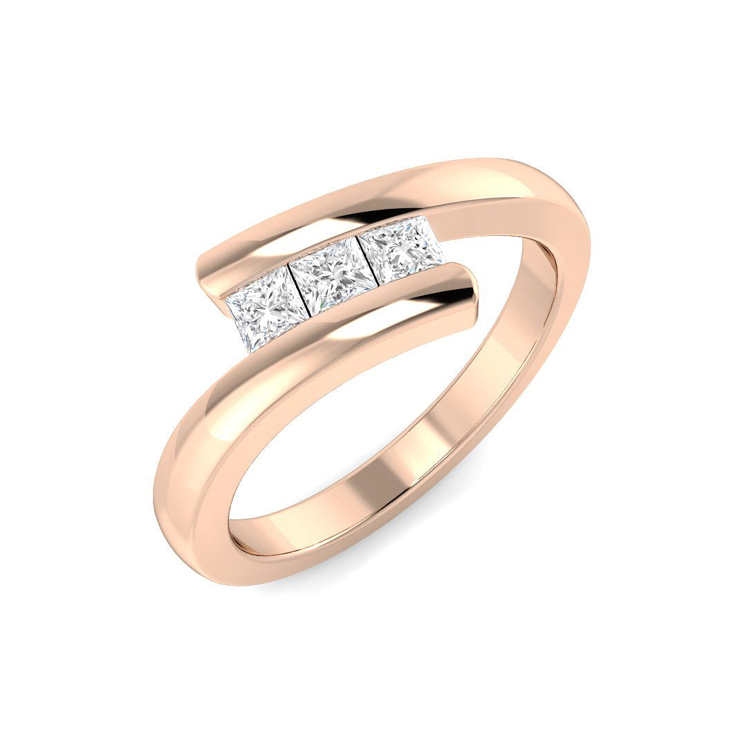 Lab-Grown Diamond 3 Stone Ring in 10K/14K gold and platinum with certified lab-grown or natural diamonds