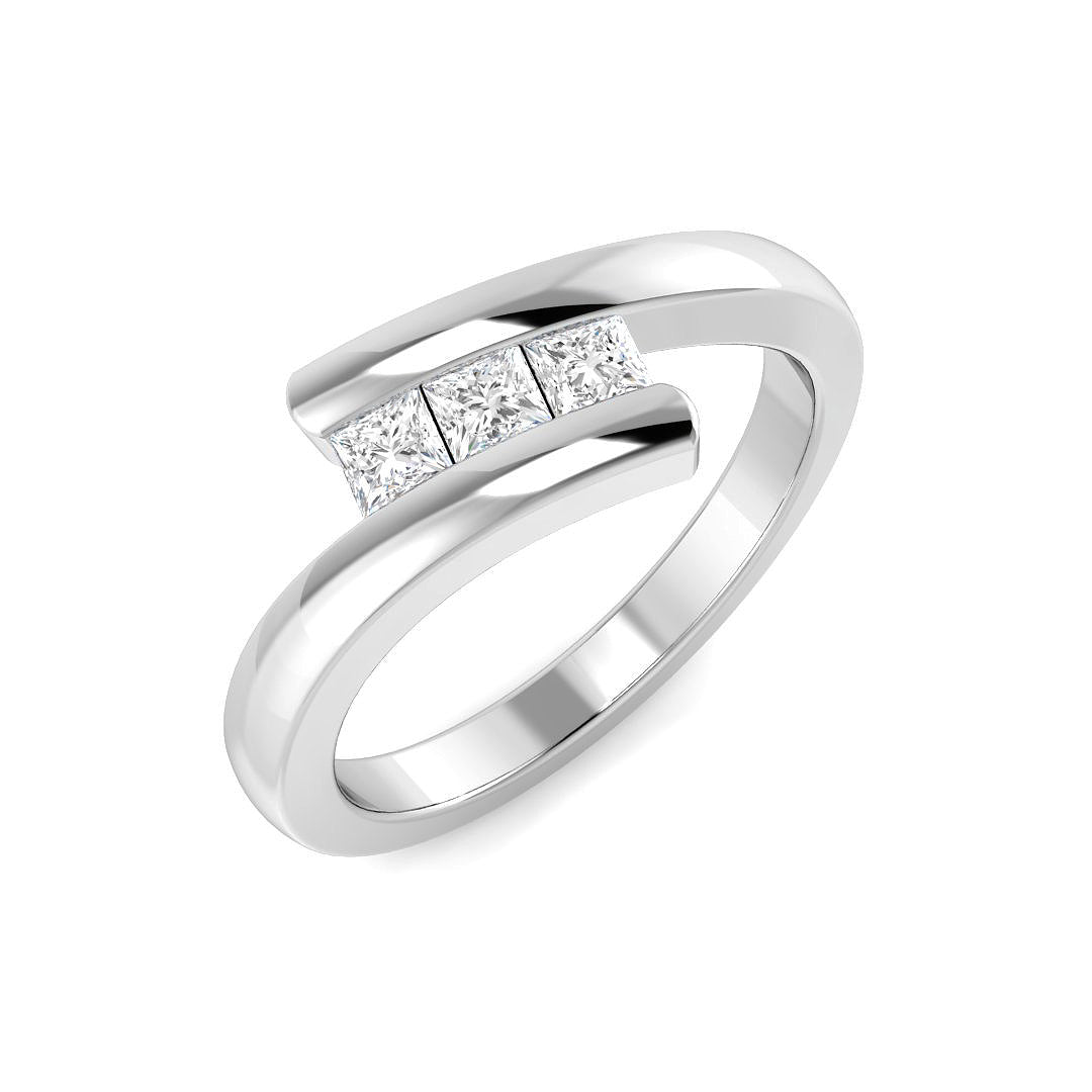 Lab-Grown Diamond 3 Stone Ring in 10K/14K gold and platinum with certified lab-grown or natural diamonds