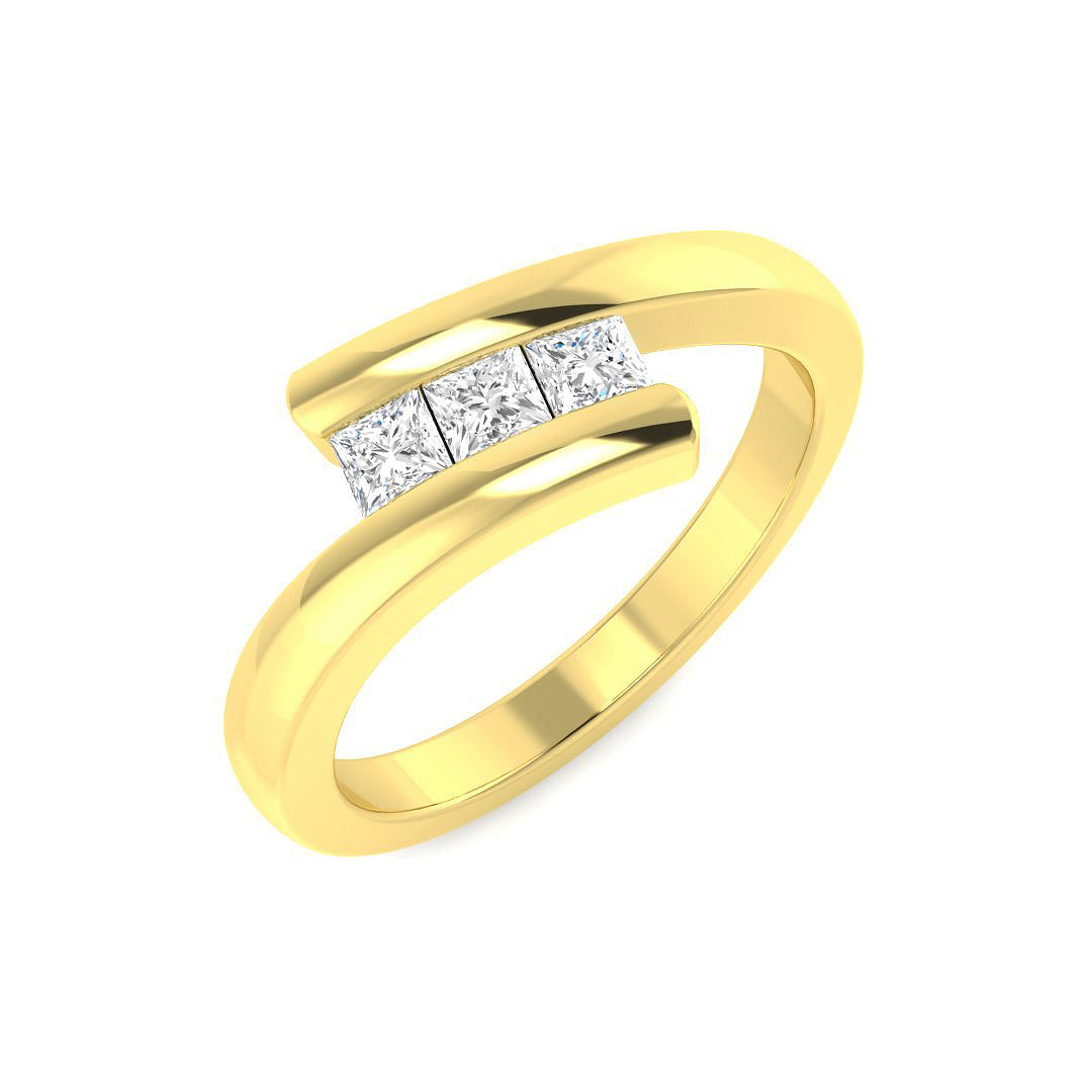 Lab-Grown Diamond 3 Stone Ring in 10K/14K gold and platinum with certified lab-grown or natural diamonds