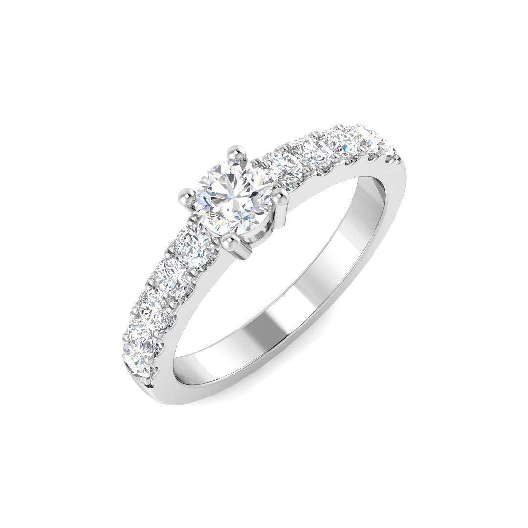 Diamond kwabkea Engagement Ring in 10K/14K gold and platinum with certified lab-grown or natural diamonds