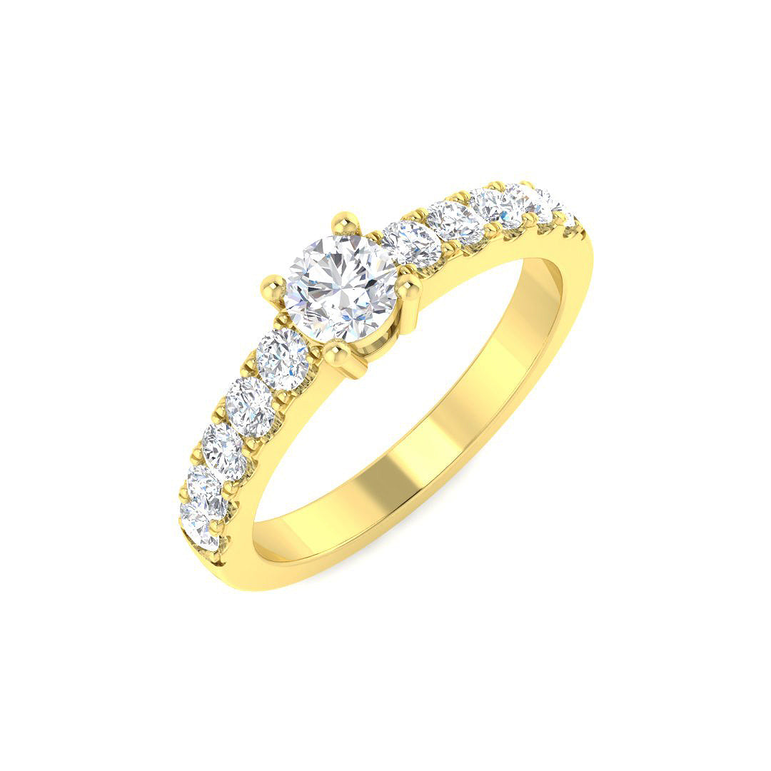 Diamond kwabkea Engagement Ring in 10K/14K gold and platinum with certified lab-grown or natural diamonds