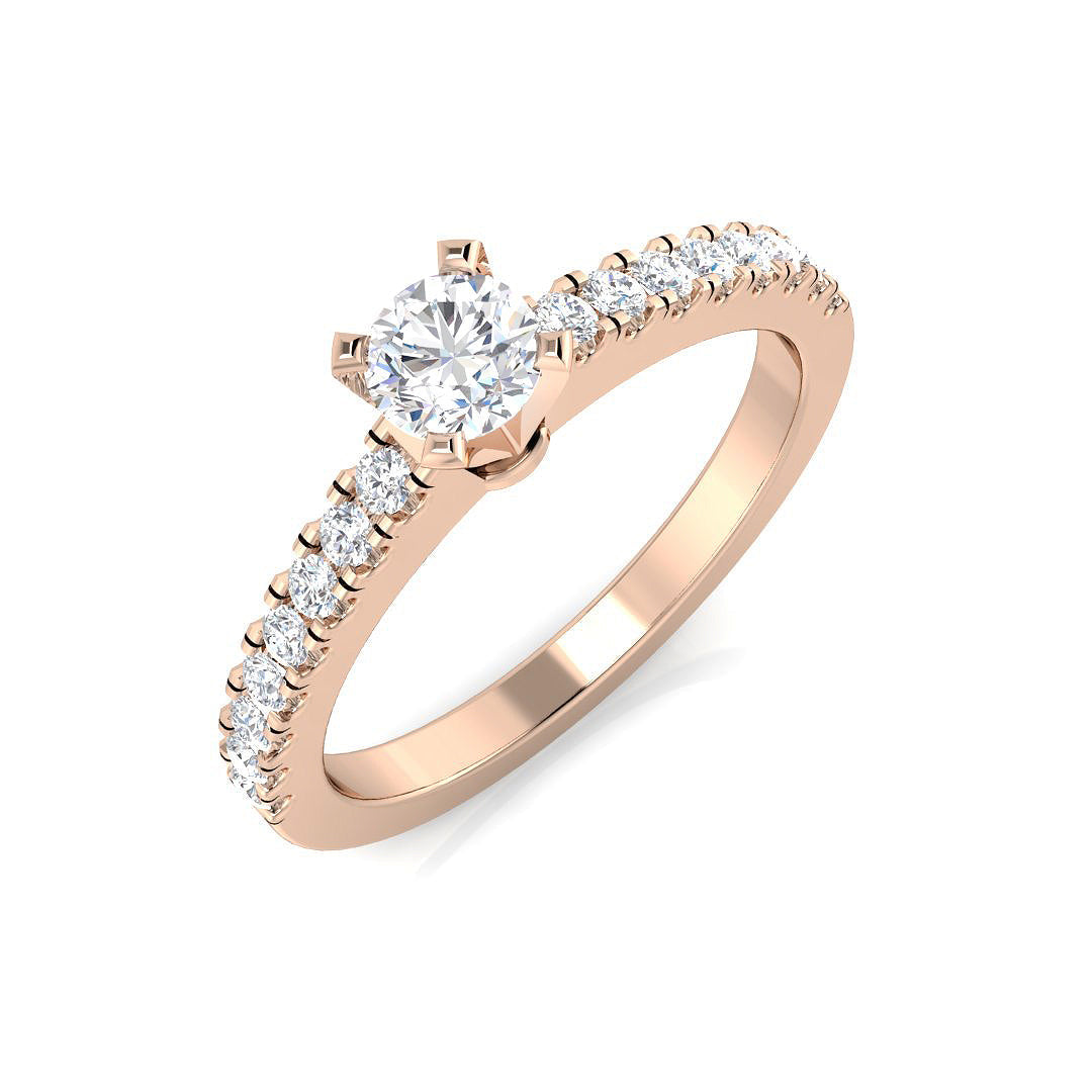 Diamond Chevebibg Engagement Ring in 10K/14K gold and platinum with certified lab-grown or natural diamonds