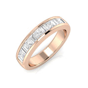 Diamond Half Eternity Ring in 10K/14K gold and platinum with certified lab-grown or natural diamonds